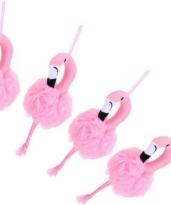STOBAZA 4stücke Badekugel Flamingo-form für Junge Mädchen Körperpeeling-schwamm Duschschwämme Badespielzeug Peeling-ball für Bad und Dusche
