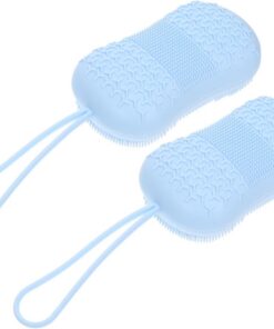 OUNONA 2stücke Doppelseitige Silikon Körperbürste Badebürste Mit Massagefunktion Für Erwachsene Und Senioren Antibakterielle Waschbürste Mit Aufhängeseil Für Dusche Und Körperreinigung