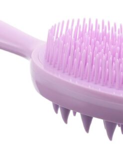 OUNONA Doppelseitige Shampoobürste aus Silikon Langer Griff Sanfte Kopfhautmassage Breite und Feine Zinken für Dusche und Reise