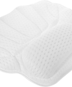 OUNONA Badewannenkissen mit Saugnäpfen Nackenkissen für Badewanne aus Polyester rutschfest und Leicht zu Reinigen für Massagewanne und Spa Anwendung Weiß
