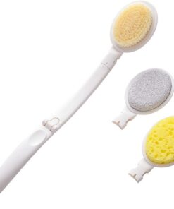 Badebürste mit langem Griff für die Dusche, tragbare Reinigungsbürste, Duschpeeling, ergonomischer Rückenlotion-Applikator für Zuhause, Hotel, Reisen