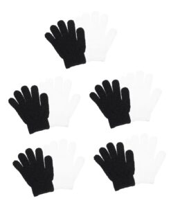 VALICLUD Körperpeeling Handschuhe für Sanfte Hautpflege 10 Stück aus Polyester mit Fünf Fingern Tiefenreinigend und Durchblutungsfördernd Praktisches Badezubehör