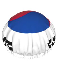 Badekappe mit Flagge der Republik Korea, bedruckt, für langes Haar und kurzes Haar, waschbares Gummiband, Badehaarmut für langes Haar, Zopf