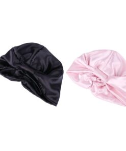 Healvian 2 Stück Satin Schlafhaube Duschhaube mit Elastizität Doppelte Schutzschicht für Damen Zufällige Farbe