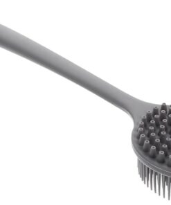 STOBAZA Silikonschrubber mit Langem Griff für Dusche und Bad Massagebürste zur Hautreinigung der Durchblutung Beim Duschen