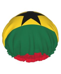 Duschhaube mit Flaggen-Motiv von Ghana, weich gefüttert, doppellagig, waschbar, breites Gummiband, Haar-Duschhaube für Badewanne