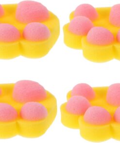 OUNONA 4 Stück Kinderbadeschwämme Katzenkrallenform Peeling Schwamm aus Saugfähigem Material Weicher Waschlappen für Zarte Babyhaut Badespaß für Mädchen und Kleinkinder
