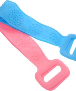 STOBAZA 2 Stück Silikon Badetücher mit Langen Trägern zur Rückenreinigung Duschhandtücher für Einfache Körperreinigung 2 Handziehschlaufen für Tägliche Dusche