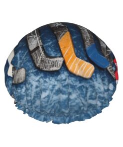Eishockeyschläger-Duschhaube für Damen, doppellagig, dicke Haarkappen, wiederverwendbar, wasserdicht, Badekappen mit elastischem Band, Haarmütze, waschbar, Duschhut für Männer und Frauen, Spa-Salon