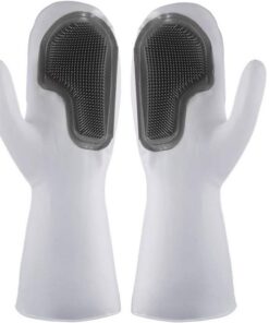 Silikon Geschirrhandschuhe Silikon Handschuhe Waschen Scrubber Geschirrspülhandschuhe Wiederverwendbare Magic Handschuhe Geschirrhandschuhe Hitzebeständig Wiederverwendbar Sauber Geeignet für