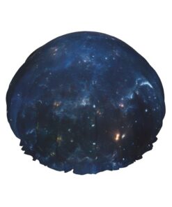 Duschhaube mit Galaxie, Weltraum, Sternenhimmel, Druck, für Frauen, wiederverwendbar, wasserdicht, doppellagig, Dusch-Haarkappe mit elastischem Band, Einheitsgröße