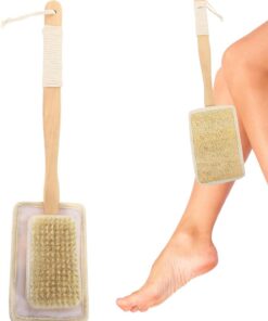 Luffa mit Griff, natürlicher Luffa-Rückenschrubber auf einem Stab, ergonomisches Körpertiefenreinigungswerkzeug für Männer, Frauen, Erwachsene, Freunde, Vater, Mutter