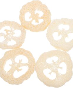 MAGICLULU Natürlicher Luffa Schwämme für Badezimmer und Kreative Dekoration 5 Stück mit Seifenhalter Stark Wasserabsorbierend und Schnell Trocknend