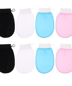 Healvian 8 Stück-pack Peelinghandschuhe aus Viskosefaser für Damen mit Tiefen Porenreinigung und Schaumbildung Doppelseitige Badehandschuhe zum Waschen und Peeling unter Dusche oder Bad