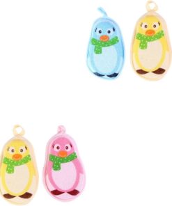 ibasenice 6stücke Badeschwämme Niedlichem Pinguin-design Sanfte Badebälle Für Babyhaut Reinigen Und Massieren Während Für Jungen Und Mädchen