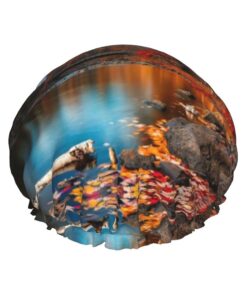 Killarney National Park Bedruckte Duschhaube, Badehaube, wasserdichte Duschhaube, passend für alle Kopfgrößen, alle Haartexturen für Frauen, Haarbadehauben