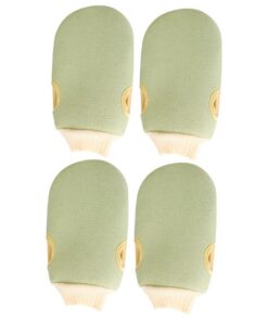 Healvian 4stücke Peeling-handschuhe Exfolierende Duschhandschuhe Für Körpermassage Universelle Bademitten Hellgrün Sanfte Hautpflege Für Hauttypen