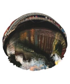 Dublin Irland Ha Penny Bridge River Print Shower Essentials Bonnet For Women, Large Washable Elastic Band Bath Hair Wrap Shower Cap