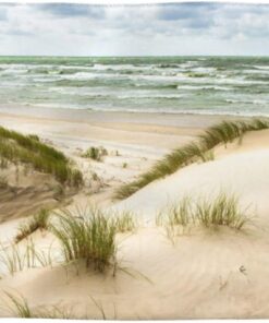 Seaside Grand Waves Tidal bedrucktes Handtuch, weiches Waschlappen, Make-up-Entferner, Waschwäsche, sehr saugfähig, schnell trocknende Gesichtsreinigungstücher