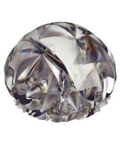 Badekappe mit Diamantmuster für langes und kurzes Haar, waschbares elastisches Band, Badehaarmut für langes Haar, Zopf