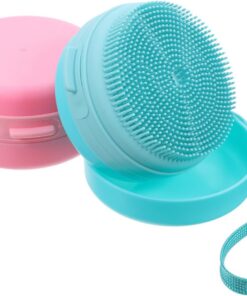 Abaodam 2 Stück-pack Silikon Duschbürste zur Körper und Kopfhautreinigung mit Schutzabdeckung Praktische Shampoo Massagebürste für Sanfte Peeling Anwendung in Dusche