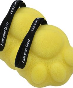 VALICLUD 2 Stück Packung Gelber Badeschwamm mit Ergonomischem Design und Praktischem Aufhänger für Sanftes Körperpeeling und Gründliche Hautreinigung in Dusche