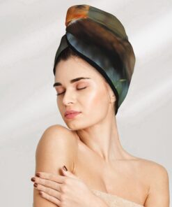 red fox Trockene Haarkappe, Haartrocknungshut mit Knöpfen, super saugfähig, schnell trocknend, Haartuch, Wickeltuch, weicher Haarhut für Frauen, trockenes Haar, Turban für nasses, lockiges