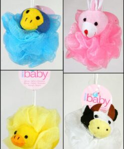 Baby Badeschwamm mit Tierapplikation und Aufhängekordel, Kunststoff, 1 aus 6 Varianten