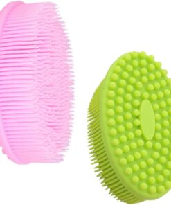 OUNONA 2 Stück Silikon Massagebürsten für Weiche Badeschwammbürsten Grün zur Berührungsschulung und Massage Hautfreundlich Lebensmittelechtem Silikon