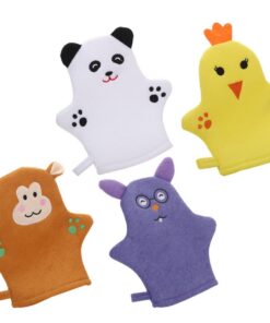 ibasenice 4 Stück pack Badehandschuhe Cartoon Tierform Peeling Duschhandschuh aus Hautfreundlichem Material Sanfte Massage Starker Schaum für Babys und Kleinkinder für Reisen und Camping