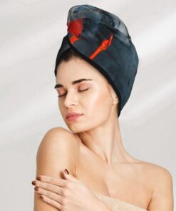 Red Hot Lava von Kilauea Vulkan Trockenes Haar Kappe Haartrocknen Hut mit Knöpfen Super Saugfähig Schnell Trocknend Haar Handtuch Wrap Weiche Haar Hut für Frauen Trockenes Haar Turban für nasses