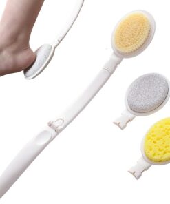 Brusque Badewanne mit langem Griff für Dusche, Rückenausbruch für Dusche, Reinigung von Büschen, faltbar, Badreiniger | Reinigungswerkzeuge für Duschpeelings für Erwachsene