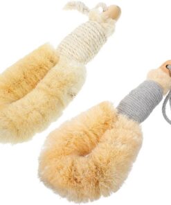 MAGICLULU 2 Stück Rückenschrubber für Dusche mit Sisal und Baumwollseil Ergonomischer Griff und Rutschfester Halt für Sanftes Peeling Beim Reisen und Duschen