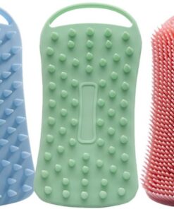 Healvian 3stücke Silikonbürste für Körperreinigung Quadratische Badbürste mit Peelingfunktion Geeignet für Dusche und Haushaltsreinigung Weiches Silikonmaterial für Angenehmes Baden