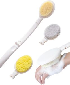 Duschbürste für den Körper, weiche Borsten, Reinigungsbürste, Badeschrubber – Duschpeeling, ergonomischer Rückenlotion-Applikator für Zuhause, Hotel, Reisen