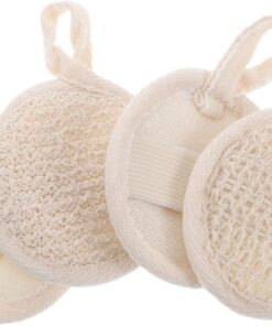 VALICLUD Weicher Luffaschwamm 8x8cm Aus Natürlicher Baumwolle Peeling Duschbürste Für Körper Sanfte Hautpflege Platzsparend Für Bad Und Reise