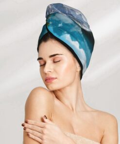 Rocky Mountains Trockenes Haar Kappe Haartrocknen Hut mit Knöpfen Super Saugfähig Schnell Trocknendes Haar Handtuch Wrap Weiche Haar Hut für Frauen Trockenes Haar Turban für nasses lockiges