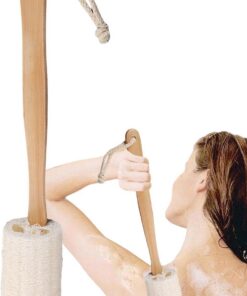 Luffa-Rückenschrubber für die Dusche,Luffa-Rückenschrubber | Körperbürste | Duschbürste mit langem Griff, Luffa-Rückenpeeling für Männer und Frauen