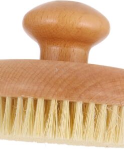 Runde Körperbürste aus Buchenholz und Sisal, Gelb, Massage | Leichtes Design, für Dusche und Haushalt, Körperpeeling Zubehör, Sisalborstenstruktur