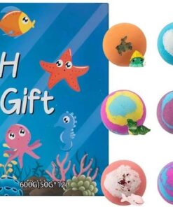 Badekugeln Kinder mit überraschung, 12 Stück Handgefertigte Sprudelkugeln für Kinder, Bunte Fizzkugel für Schaumbildung, Land und Meerestier Motive (B)