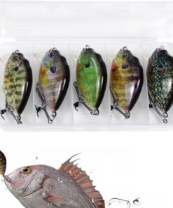Bass Köder | 5 Stück Künstliche Tragbare Fische Köder - Süßwasser Bass Köder,Für Bachseen Süß Und Meeressee Und Flaches Jiggen Trolling