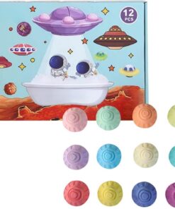 Badebälle Mit Spielzeug Für Kinder 12 Stück Space Saucer Badeartikel | Brausende Duschkugel-Set Für Geburtstag Feiertag Spieltermine Sommer Reisen Hotel Zuhause Kindertagesstätte Badezimmer