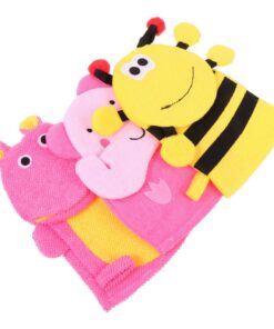3stücke Teiliges Niedlicher Badehandschuhe Für Junge Mädchen Tierdesigns Elefant Biene Nilpferd Für Junge Mädchen Und Kleinkinder Effektive Reinigung Und Spaß Beim Baden