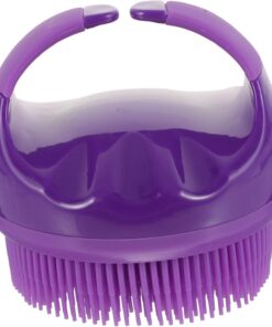 STOBAZA Silikon Badebürste mit Langem Griff Violett Körpermassagebürste aus Abs und Silikon für Erwachsene Exfolierend und Leicht zu Halten für Tägliche Reinigung im Badezimmer