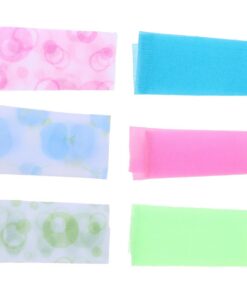 Doppelseitige Badetücher aus Nylon, 6 Stück für Bad | Lange Form, Leichte Ausführung, zur Körperreinigung, Praktisches Mehrfachpack für Täglichen Gebrauch Zufällige Farbe