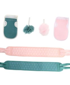 OUNONA 6Stücke Teiliges Peeling Duschhandschuh Set mit Rückenschrubber und Mesh Ball Sanfte Hautpflege für Entspannendes Duschen und Effektive für Schwer Erreichbare