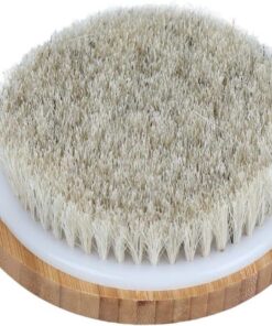 OUNONA Trockenbürste aus Bambus Natürliche Hautbürste mit Mittlerer Festigkeit Peelingbürste und Cellulite Massagegerät in Beige Rückenbürste zur Entfernung Abgestorbener Hautschüppchen