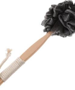STOBAZA Badebürste mit Holzgriff aus Pe und Bambuskohle Massage Badewanne Bürste für Arme und Brust Komfortables Material für Dusche und Hautpflege