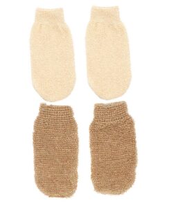 Healvian 4 Stück-pack Rückenschrubbhandschuhe aus Leinen mit Reichhaltigem Schaum Kreative Badehandschuhe für Komfort Beim Baden und Effektives Körperpeeling im Bad