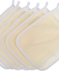 Healvian 6 Stück Luffa Schwämme Faltbar mit Reichhaltigem Schaum als Rückenschrubberhandtuch und Badetuch für Camping und Wochenendhotelaufenthalte